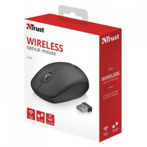 Мышь Trust Ziva wireless optical mouse black (21948)
