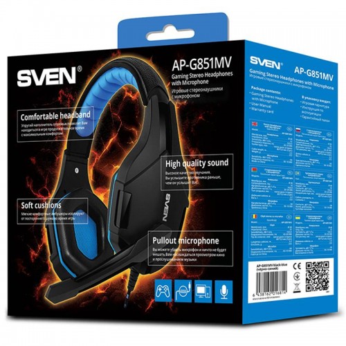 Наушники Sven AP-G851MV Black/Blue UAH