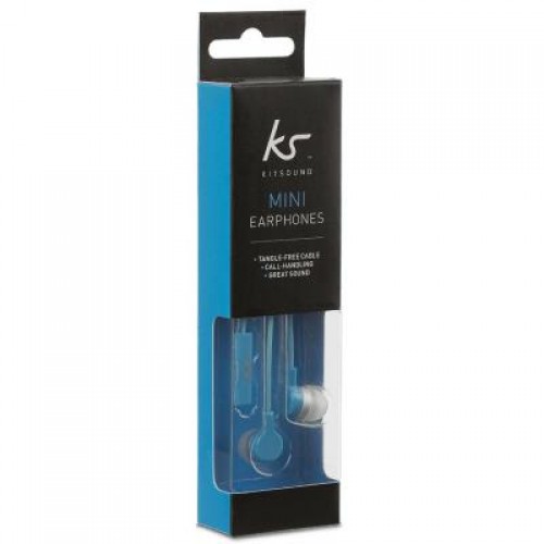 Наушники KitSound KS Mini In-Ear Headphones with In-Line Mic Blue (KSMINIBL)