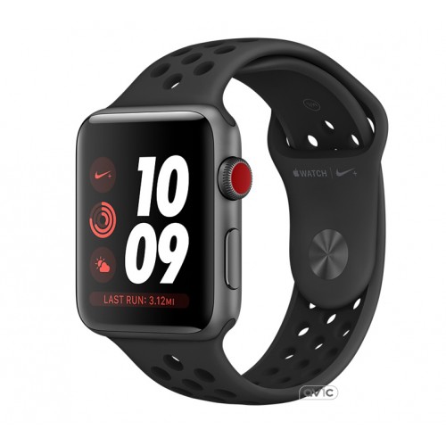 Apple Watch Nike+ Series 3 (GPS + Cellular) 42mm Space Gray Aluminum w. Anthracite/BlackSport B. (MQLD2)