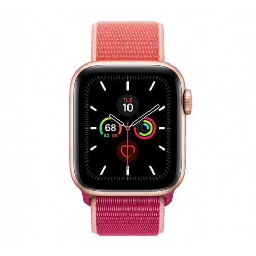 Apple Watch Series 5 GPS 44mm Gold Aluminum Case with Sport Loop Band Pomegranate (MWU02, MWT42)