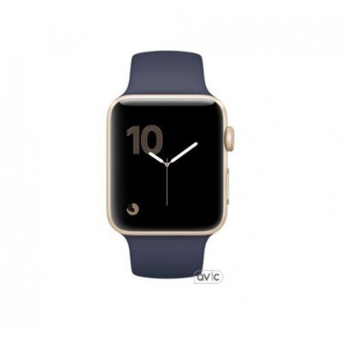 Apple Watch Series 2 42mm Gold Aluminum Case with Midnight Blue Sport Band (MQ152)