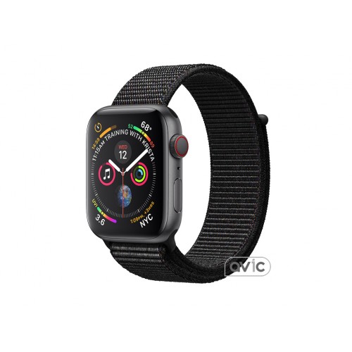Apple Watch GPS + Cellular 40mm Space Gray Aluminum Case with Black Sport Band Loop (MTVF2)