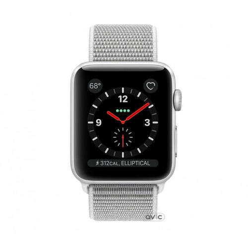 Apple Watch Series 3 (GPS + Cellular) 42mm Silver Aluminum w. Seashell Sport L. (MQK52)