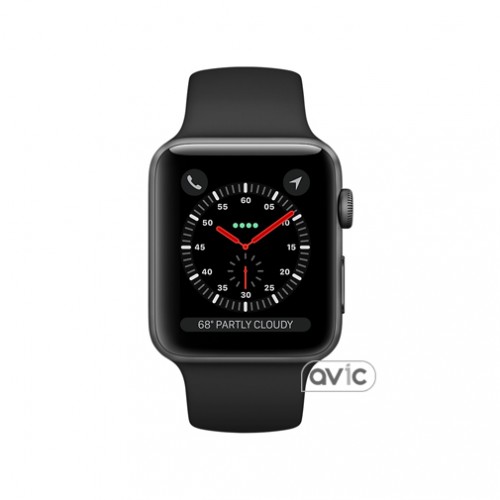Apple Watch Series 3 (GPS+LTE) 38mm Space Gray Aluminum Case with Gray Sport Band (MQKG2)