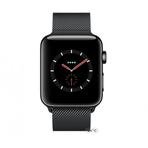 Apple Watch Series 3 (GPS + Cellular) 38mm Space Black Stainless Steel w. Space Black Milanese L. (MR1H2)