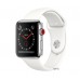 Apple Watch Series 3 (GPS + Cellular) 42mm Stainless Steel w. Soft White Sport B. (MQK82)