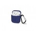 Чехол для Airpods Silicon case с карабином и ремешком Midnight Blue