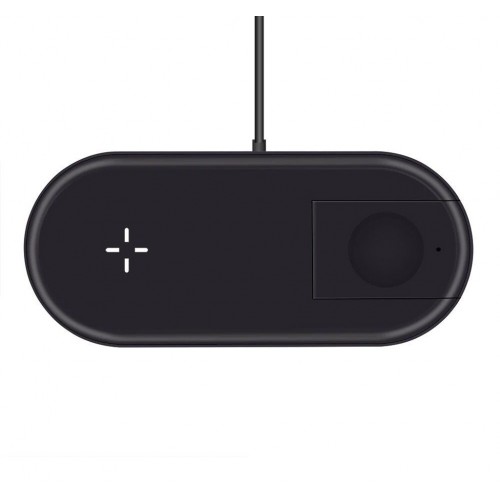 Беспроводное зарядное устройство AirPower 2 IN 1 Wireless Charger for iPhone and Apple Watch Black