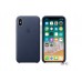 Чехол для Apple iPhone X Leather Case Midnight Blue (MQTC2)