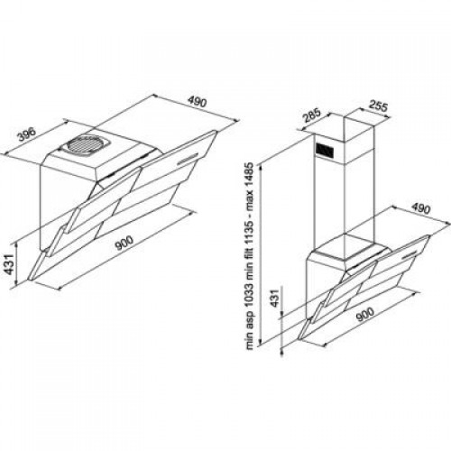 Вытяжка ZIRTAL WAVE 90 WH