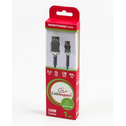Кабель Cablexpert (CCPB-M-USB-07B) USB 2.0 A - microUSB B, премиум, 1м, синий