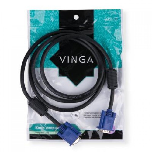 Кабель мультимедийный Vinga VGA M/F 1.8m (VGAMF02-1.8)