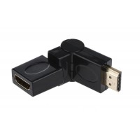 Переходник 2E (2EW-1486), HDMI-HDMI, AM/AF, поворотный, черный