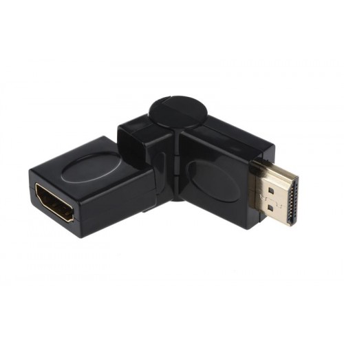 Переходник 2E (2EW-1486), HDMI-HDMI, AM/AF, поворотный, черный