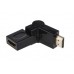 Переходник 2E (2EW-1486), HDMI-HDMI, AM/AF, поворотный, черный