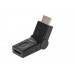 Переходник 2E (2EW-1486), HDMI-HDMI, AM/AF, поворотный, черный