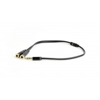 Аудио-кабель Cablexpert (CCA-415M-0.1M), 3.5мм - 2х3.5мм, 0.1 м, черный