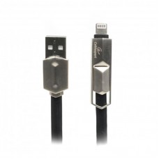 Кабель Cablexpert (CCPB-ML-USB-05BK) USB 2.0 BM - Lightning + microUSB, премиум, плоский, 1м, черный