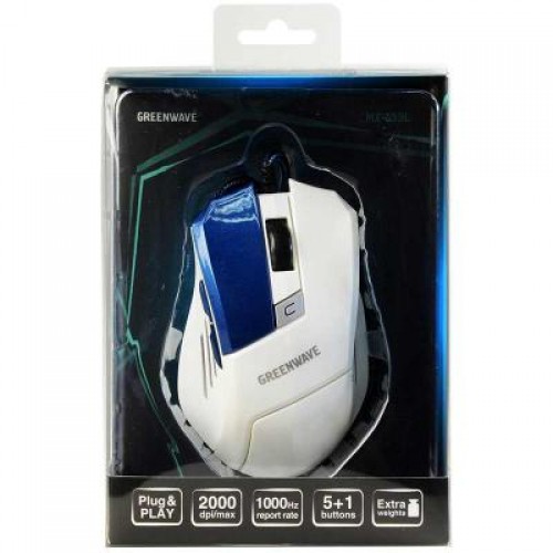 Мышь Greenwave MX-555L USB, white-blue (R0013757)