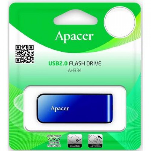 Флешка Apacer 64GB AH334 blue USB 2.0 (AP64GAH334U-1)