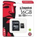 Карта памяти Kingston 16GB microSDHC class 10 UHS-I Canvas Select + SD-адаптер (SDCS/16GB)