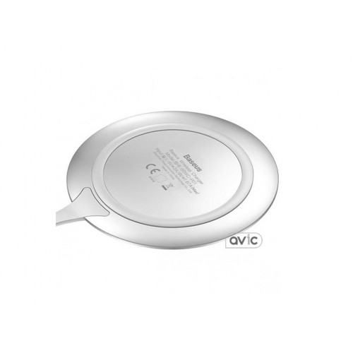 Беспроводное зарядное устройство Baseus Metal Wireless Charger White/Silver