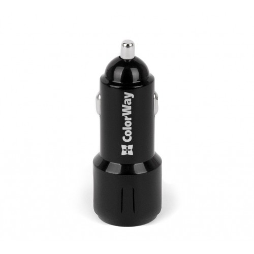 Автомобильное зарядное устройство ColorWay (2USB, 2.4A) Black (CW-CHA007-BK)