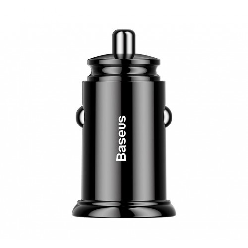 Автомобильное зарядное устройство Baseus Circular Plastic QC 3.0 30W 2USB Black