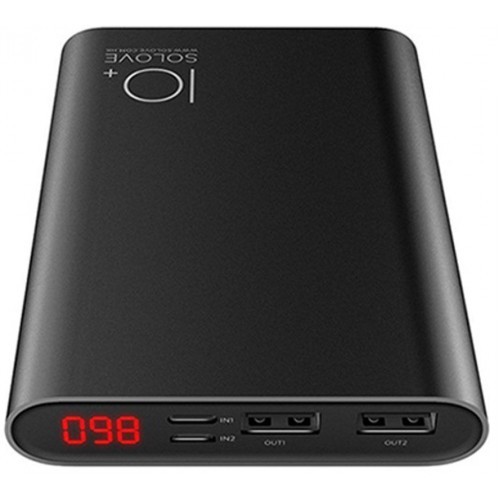 Power Bank Solove A9s Portable Metallic 10000mAh Black