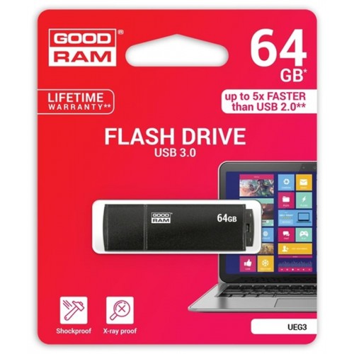 Флешка USB3.0 64GB GOODRAM UEG3 (Edge) Black (UEG3-0640K0R11)
