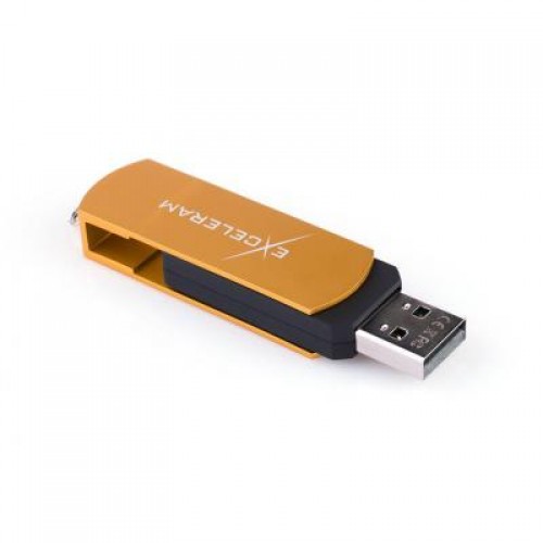 Флешка eXceleram 16GB P2 Series Gold/Black USB 2.0 (EXP2U2GOB16)