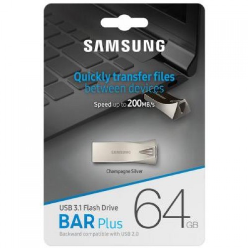 Флешка Samsung 64GB Bar Plus Silver USB 3.1 (MUF-64BE3/APC)