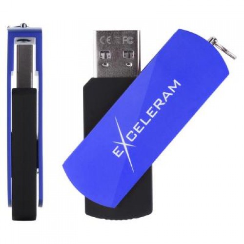 Флешка eXceleram 8GB P2 Series Blue/Black USB 2.0 (EXP2U2BLB08)