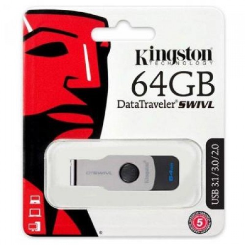 Флешка Kingston 64GB DT SWIVL Metal USB 3.0 (DTSWIVL/64GB)