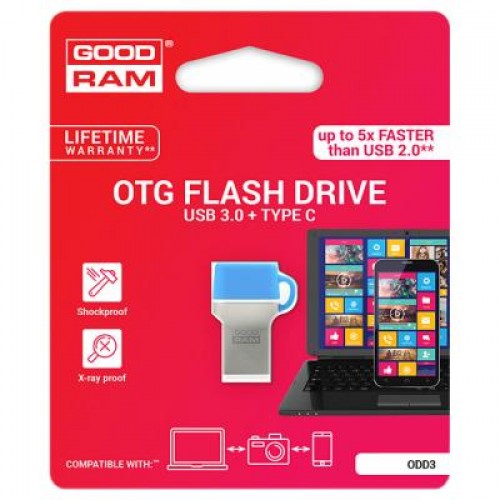 Флешка Goodram 32GB ODD3 Blue Type-C USB 3.0 (ODD3-0320B0R11)