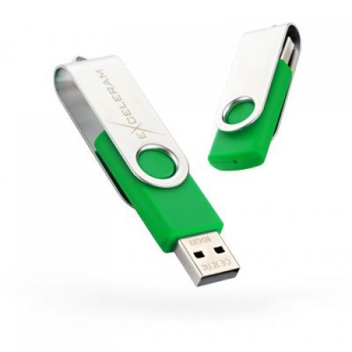 Флешка eXceleram 16GB P1 Series Silver/Green USB 2.0 (EXP1U2SIGR16)