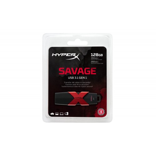 Флешка USB3.1 128GB Kingston HyperX Savage (HXS3/128GB)