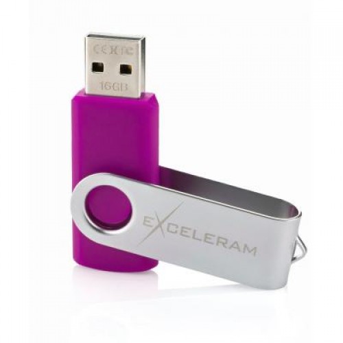 Флешка eXceleram 16GB P1 Series Silver/Purple USB 2.0 (EXP1U2SIPU16)