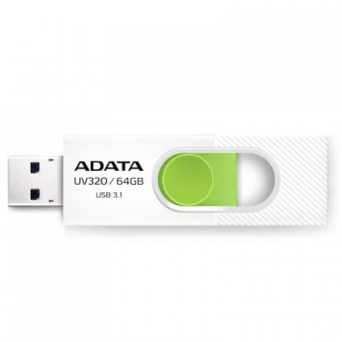 Флешка A-DATA 64GB UV320 White/Green USB 3.1 (AUV320-64G-RWHGN)