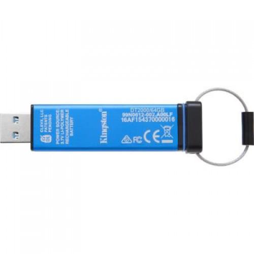 Флешка Kingston 64GB DT 2000 Metal Security USB 3.0 (DT2000/64GB)