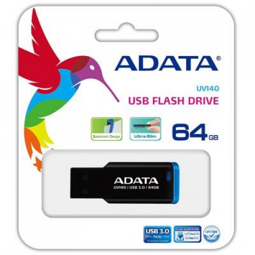 Флешка A-DATA 64GB UV140 Black-Blue USB 3.0 (AUV140-64G-RBE)