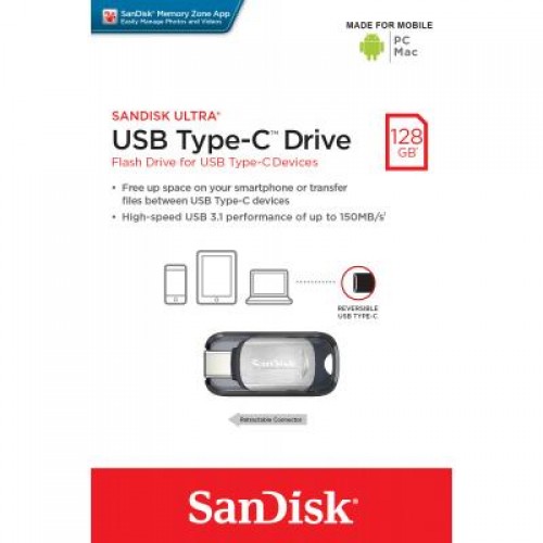 Флешка SANDISK 128GB Ultra USB 3.0/Type-C (SDCZ450-128G-G46)