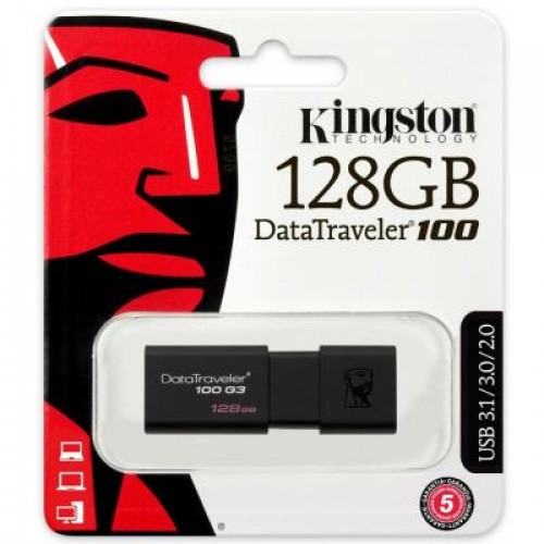 Флешка Kingston 128GB DT100 G3 Black USB 3.0 (DT100G3/128GB)