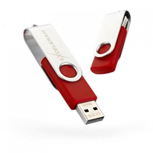 Флешка eXceleram 16GB P1 Series Silver/Red USB 2.0 (EXP1U2SIRE16)