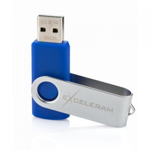 Флешка eXceleram 16GB P1 Series Silver/Blue USB 2.0 (EXP1U2SIBL16)