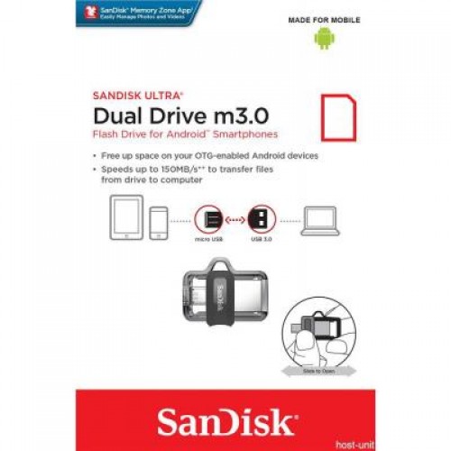 Флешка SANDISK 64GB Ultra Dual Black USB 3.0 OTG (SDDD3-064G-G46)