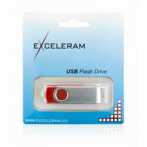 Флешка eXceleram 16GB P1 Series Silver/Red USB 2.0 (EXP1U2SIRE16)