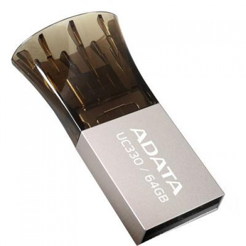 Флешка A-DATA 64GB UC330 Black USB 2.0 OTG (AUC330-64G-RBK)
