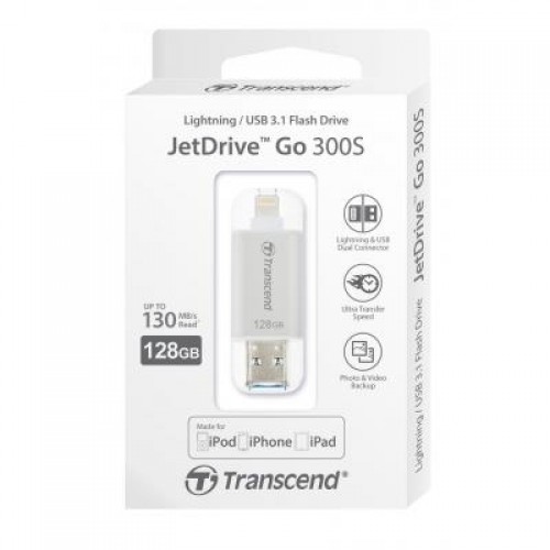 Флешка Transcend 128GB JetDrive Go 300 Silver USB 3.1 (TS128GJDG300S)